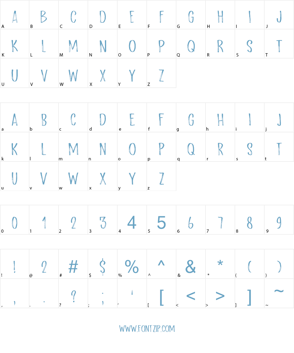 Scratch Up DEMO Font Character